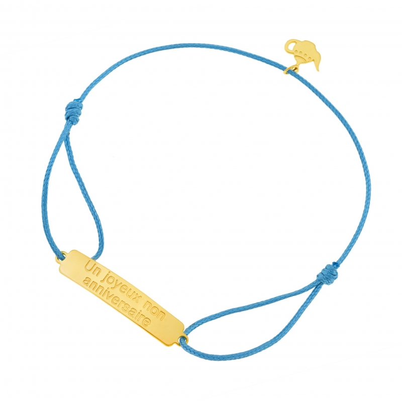 Achat Bracelet Cordon En Or Jaune Un Joyeux Non Anniversaire Alice Au Pays Des Merveilles Disney Longueur Taille Unique Femme Le Manege A Bijoux