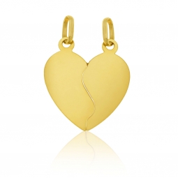 Pendentif coeur sécable en or jaune