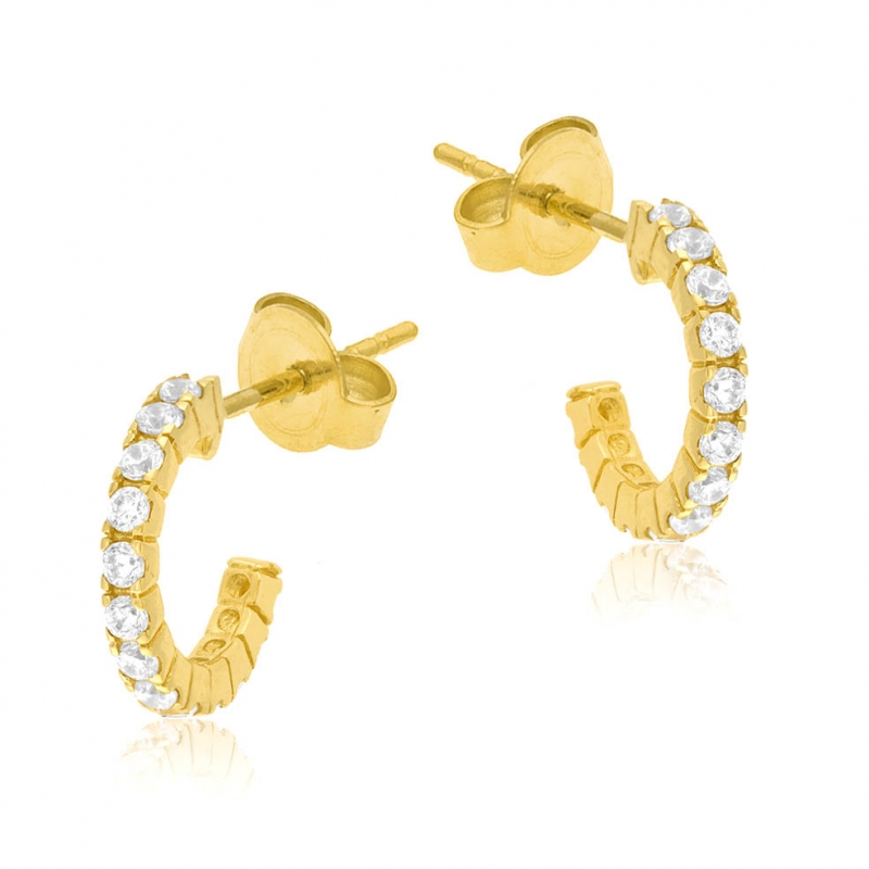 Boucles d'oreilles en argent rhodié et oxydes zirconium, coeur : Longueur -  Taille Unique - Le Manège à Bijoux®