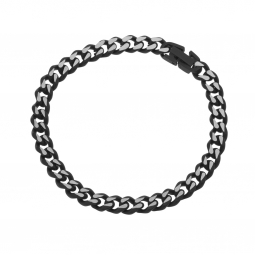 Bracelet en acier et acier noir mat