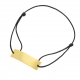 Bracelet cordon noir en plaqué or, plaque rectangle 10mm - A