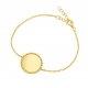 Bracelet en plaqué or, plaque ronde perlée 18 mm - A