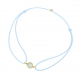 Bracelet cordon en or jaune, nacre et laque bleue  - A 
