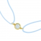 Bracelet cordon en or jaune, nacre et laque bleue  - B