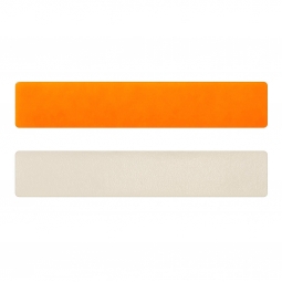Simili cuir orange fluo-blanc cassé pour bracelet jonc Méli Versa 30mm