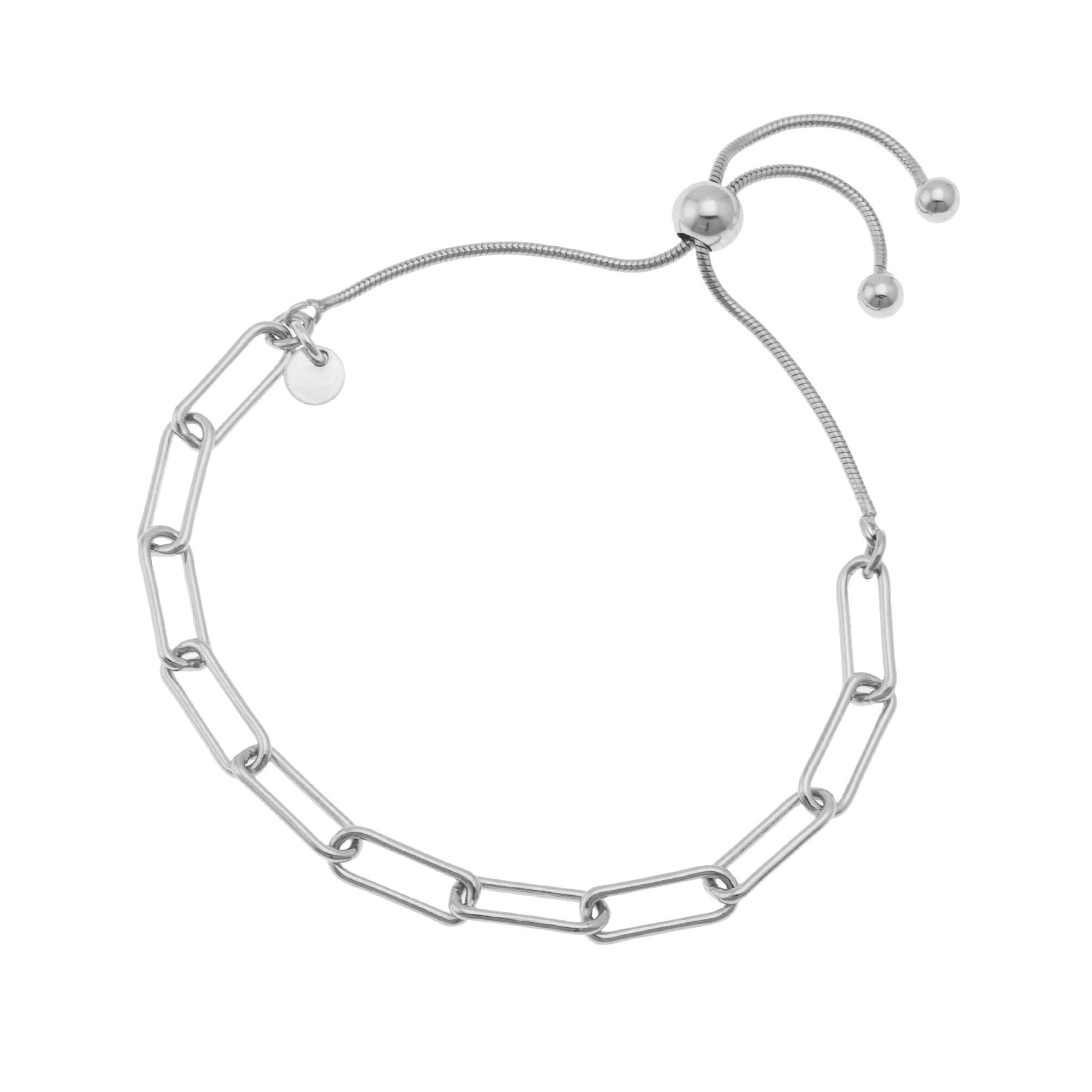 Bracelet argent maille rectangulaire en argent - Bijouxbaume