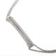 Bracelet double chaîne en or gris et 2 rangs diamants - B