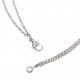 Bracelet double chaîne en or gris et 2 rangs diamants - C