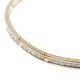 Bracelet barrettes en or jaune et rhodié, diamants, 18 cm - B