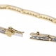 Bracelet barrettes en or jaune et rhodié, diamants, 18 cm - C