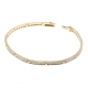 Bracelet barrettes en or jaune et rhodié, diamants 19.5cm - A