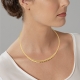 Collier chute en or jaune, maille anglaise mate et lisse - P