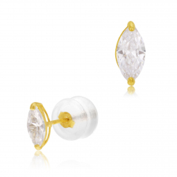 Boucles d'oreilles en or jaune et oxyde de zirconium
