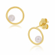 Boucles d'oreilles en or jaune et perle de culture - A