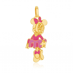 Pendentif en or jaune et laque, Minnie Disney