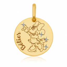 Pendentif zodiaque en or jaune et laque, Bélier, Minnie Disney