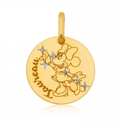Pendentif zodiaque en or jaune et laque, Taureau, Minnie Disney