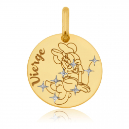 Pendentif zodiaque en or jaune et laque, Vierge, Minnie Disney