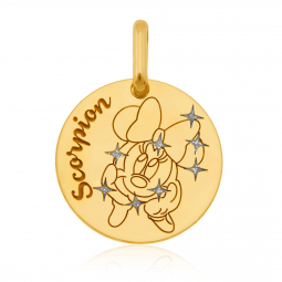 Pendentif zodiaque en or jaune et laque, Scorpion, Minnie Disney
