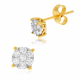 Boucles d'oreilles en or jaune et rhodié, diamants - A