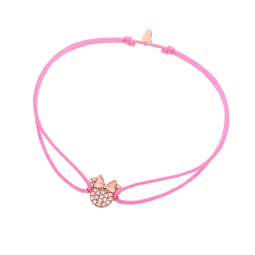 Bracelet cordon en or rose et oxydes de zirconium, Minnie Disney