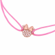 Bracelet cordon en or rose et oxydes de zirconium, Minnie Disney - B
