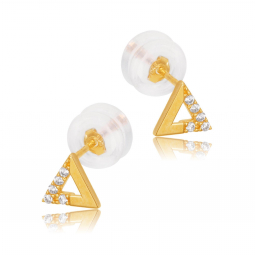 Boucles d'oreilles en or jaune et oxydes de zirconuim
