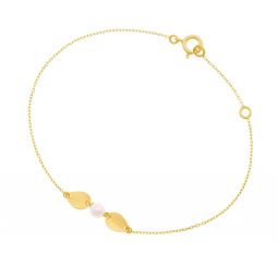 Bracelet en or jaune et perle de culture