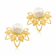 Boucles d'oreilles en or jaune et perle de culture - Boucles d'oreilles en or jaune et perle de culture