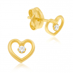 Boucles d'oreilles en or jaune et oxyde de zirconium
