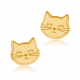 Boucles d'oreilles en or jaune, chat - Boucles d'oreilles en or jaune, chat