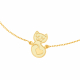 Bracelet en or jaune et laque, chat - B
