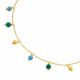 Bracelet en or jaune, malachites et turquoises - B