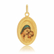 Médaille en or jaune et résine, vierge et enfant - Médaille en or jaune et résine, vierge et enfant