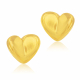 Boucles d'oreilles en plaqué or, coeur - Boucles d'oreilles en plaqué or, coeur