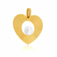 Pendentif en or jaune et perle de culture,coeur - Pendentif en or jaune et perle de culture,coeur