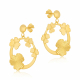 Boucles d'oreilles en or jaune, fleurs - Boucles d'oreilles en or jaune, fleurs