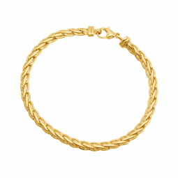 Bracelet en or jaune, maille palmier 4mm