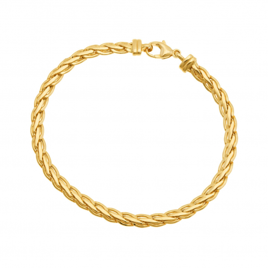 Bracelet en or jaune, maille palmier 4mm