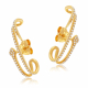 Boucles d'oreilles en or jaune diamants  - Boucles d'oreilles en or jaune diamants 