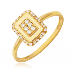 Bague en or jaune et diamants 