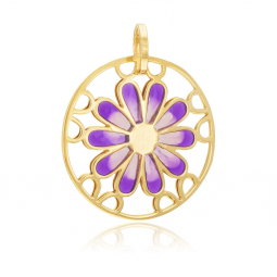 Pendentif en or jaune et laque