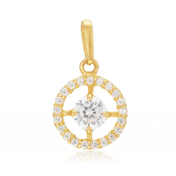 Pendentif en or jaune et oxydes de zirconium 