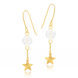 Boucles d'oreilles en or jaune et oxyde de zirconium