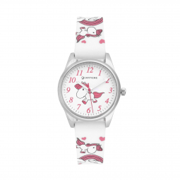 Montre fille, , boîte acier, bracelet silicone et verre minéral, kids