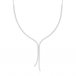 Collier en argent rhodié et oxydes de zirconium