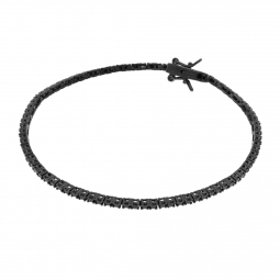 Bracelet en argent rhodié noir et oxydes de zirconium