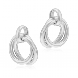 Boucles d'oreilles en argent rhodié 